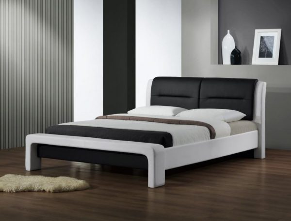 CASSANDRA 160 - łóżko drewniane czarno-białe 1