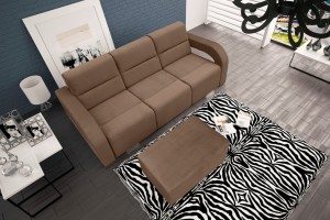 Modna kanapa z pufą z dużą powierzchnią spania ALIZE 9