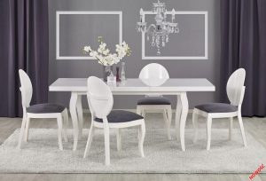 Stół klasyczny biały glamour rozkładany MOZART 140/180 3
