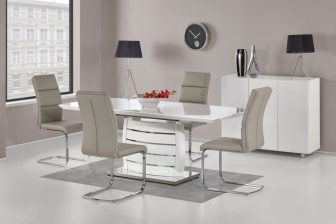 Duży stół do salonu rozkładany biały połysk ONYX 90