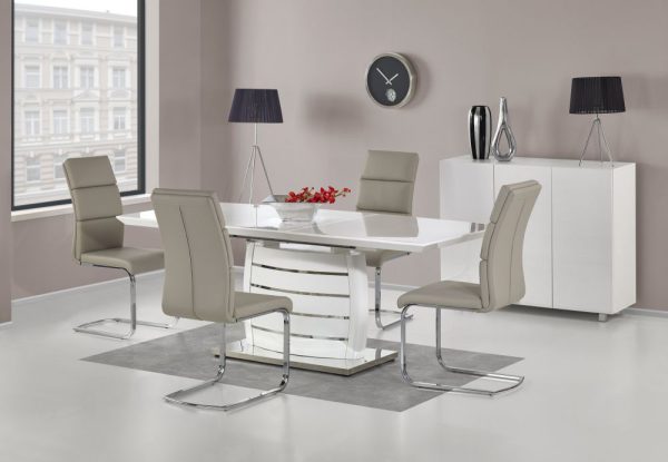 Duży stół do salonu rozkładany biały połysk ONYX 1