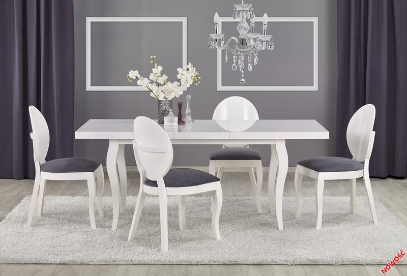 Stół klasyczny biały glamour rozkładany MOZART 140/180 2