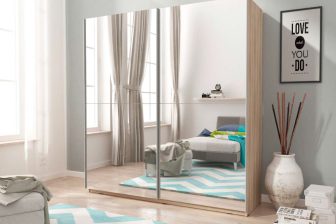 Lustrzana szafa w sypialni - spełniaj marzenia MIXA 3/200 – biała albo sonoma 45