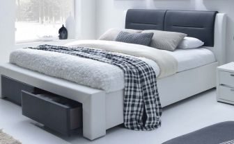 CASSANDRA S 140 - łóżko tapicerowane z szufladami 35