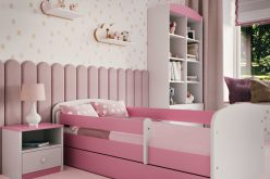 KIDS - łóżko łóżeczko kompletne bez wzoru 80x180 z szufladą i barierką 4