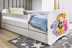 KIDS -łóżko łóżeczko z szufladą i barierką wzory 80x180 29