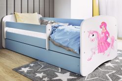 KIDS -łóżko łóżeczko z szufladą i barierką wzory 80x180 11