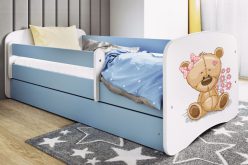 KIDS -łóżko łóżeczko z szufladą i barierką wzory 80x180 14