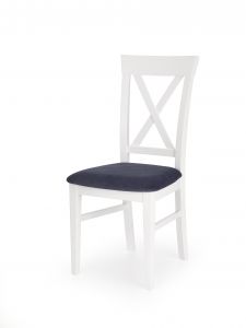 Krzesło BERGAMO krzesło drewniane z tapicerowanym granatowym siedziskiem 12