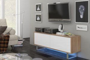 Czarne szafki RTV 140 cm na wysokich nóżkach MODERN 1 - duży wybór innych kolorów 7