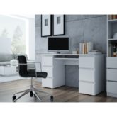MODERN NEW - duże biurko z szufladami białe sonoma dąb artisan wotan antracyt 5