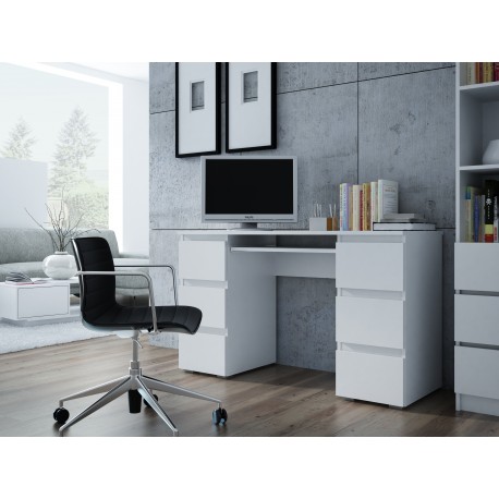 MODERN NEW - duże biurko z szufladami białe sonoma dąb artisan wotan antracyt 1