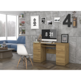 MODERN NEW - duże biurko z szufladami białe sonoma dąb artisan wotan antracyt 3