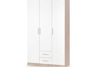 Tanie szafy 120 cm 3 drzwiowe z szufladami LIMA S-3 120 - modne kolory do wyboru 70