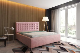 Łóżko tapicerowane z pikowanym wezgłowiem różne kolory 140cm/160cm/180cm EDYTA 124