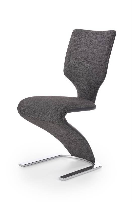K307 krzesło tapicerowane szare na ozdobnej nodze 52