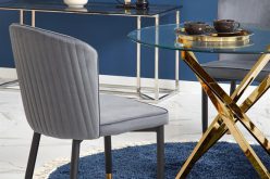 Stół okrągły szklany ze złotymi nogami lub srebrnymi glamour RAYMOND 11