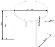 MORGAN - stół industrialny okrągły 4