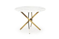 Stół okrągły szklany ze złotymi nogami lub srebrnymi glamour RAYMOND 31