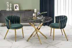 Stół okrągły szklany ze złotymi nogami lub srebrnymi glamour RAYMOND 23