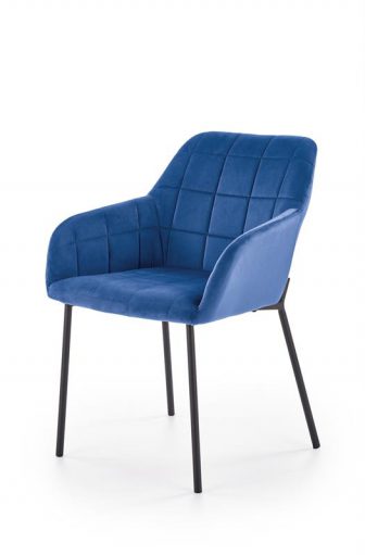 K305 krzesło tapicerowane welurowe w stylu loft na czarnych nóżkach 74