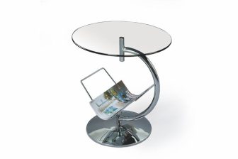 Mały szklany stolik kawowy chrom ALMA 6