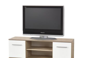 Szafka RTV dąb sonoma z białym 140 cm LIMA - mamy też inne kolory 80