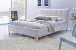 Białe łóżko 160x200 lub szare tapicerowane SAND 4