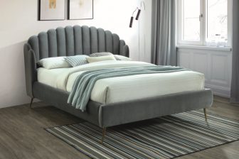 CALABRIA 160 - łóżko tapicerowane z zagłówkiem szare 47