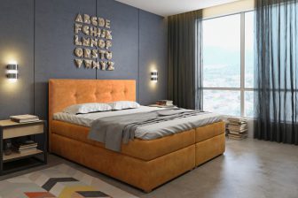 Łóżka kontynentalne z materacem 140cm/160cm/180cm różne kolory SALLA 95