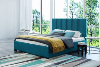 Łóżko tapicerowane z pikowanym zagłówkiem różne kolory 140cm/160cm/180cm HOLTEN 60