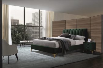 MIRAGE 160 - łóżko tapicerowane z zagłówkiem zielone 64