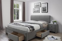 Wielokolorowe łóżko tapicerowane z szufladami MODERO 160 5