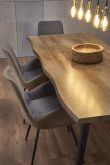DICK- stół industrialny rozkładany z falowanym blatem 150/210 kolor dąb naturalny 2