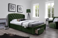 Łóżko glamour 160x200 tapicerowane z szufladami SABRINIA 160 3