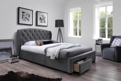 Łóżko glamour 160x200 tapicerowane z szufladami SABRINIA 160 4