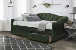 Łóżko pojedyncze 90x200 tapicerowane z szufladami ALOA 4