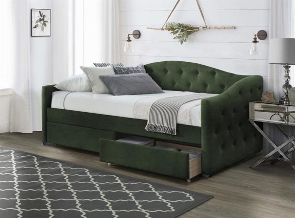 Łóżko pojedyncze 90x200 tapicerowane z szufladami ALOA 1