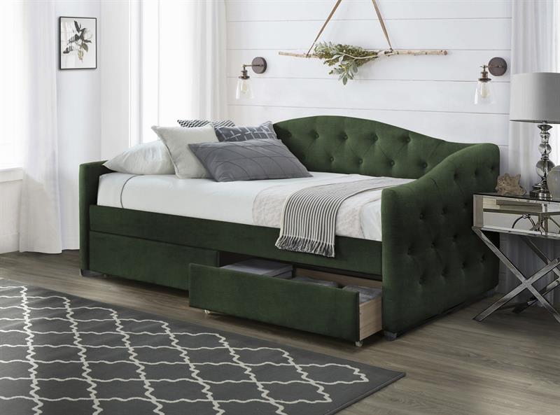 Łóżko pojedyncze 90x200 tapicerowane z szufladami ALOA 2