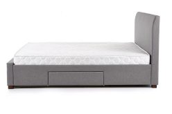Łóżko z szarej plecionki i z pojemnikami MODERO 140 10