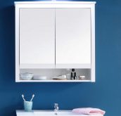 Biała wisząca szafka łazienkowa z lustrami i oświetleniem LEDowym OTTON 81 2
