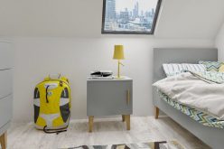 KUBUŚ - łóżko łóżeczko skandynawskie na wysokich drewnianych nóżkach 80x180 dla dzieci szare/białe 8