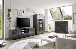 Glamour komoda z witryną PRINCESSA 1 - różne kolory POŁYSK 28