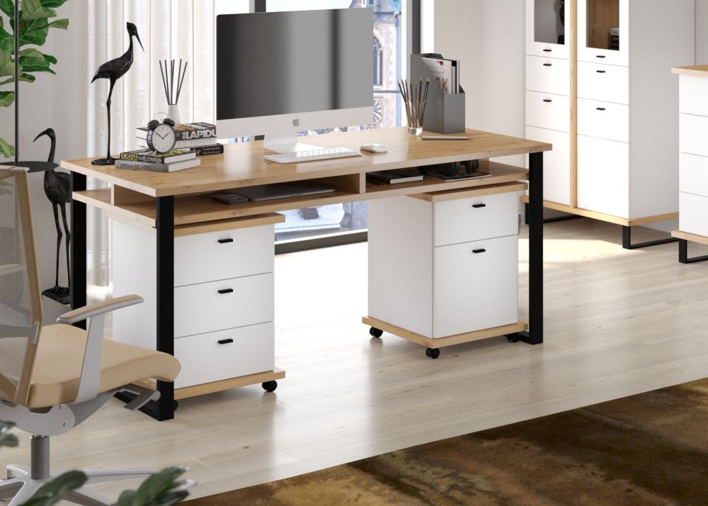 CRAFT – biurko z półką w stylu loft - 5 kolorów 3