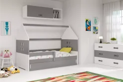 Łóżko dziecięce z szufladą i materacem kilka kolorów DOMEK NEW 160X80 2