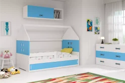 Łóżko dziecięce z szufladą i materacem kilka kolorów DOMEK NEW 160X80 5