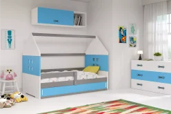 Łóżko dziecięce z szufladą i materacem kilka kolorów DOMEK NEW 160X80 6