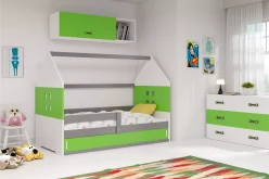 Łóżko dziecięce z szufladą i materacem kilka kolorów DOMEK NEW 160X80 7