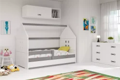 Łóżko dziecięce z szufladą i materacem kilka kolorów DOMEK NEW 160X80 8