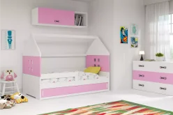 Łóżko dziecięce z szufladą i materacem kilka kolorów DOMEK NEW 160X80 9